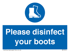 Please disinfect your boots