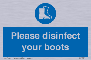 Please disinfect your boots