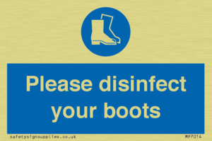 Please disinfect your boots