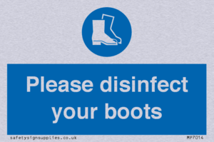 Please disinfect your boots