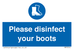 Please disinfect your boots