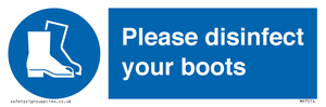 Please disinfect your boots