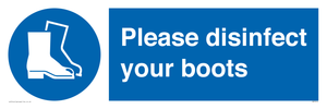 Please disinfect your boots