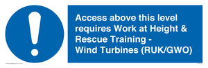 Access above this level requires Work at Height & Rescue Training - Wind Turbines (RUK/GWO)