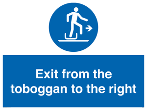 Exit from the toboggan to the right