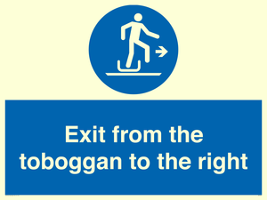 Exit from the toboggan to the right