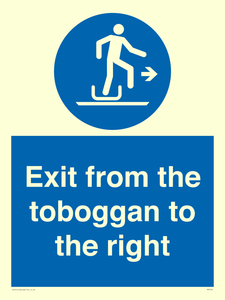 Exit from the toboggan to the right