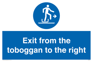 Exit from the toboggan to the right