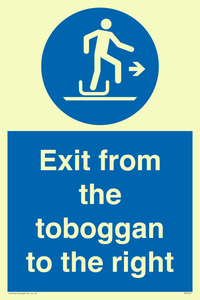 Exit from the toboggan to the right