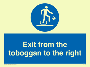 Exit from the toboggan to the right