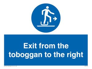 Exit from the toboggan to the right