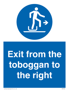 Exit from the toboggan to the right