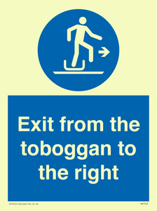 Exit from the toboggan to the right