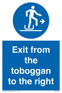 Exit from the toboggan to the right