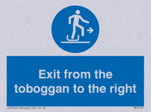 Exit from the toboggan to the right