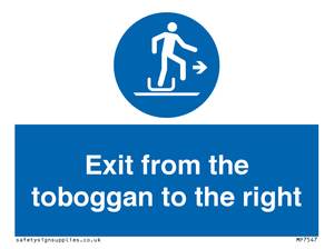 Exit from the toboggan to the right