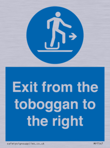 Exit from the toboggan to the right