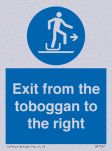 Exit from the toboggan to the right