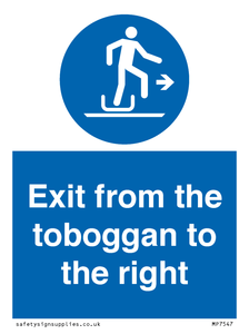 Exit from the toboggan to the right