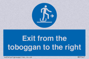 Exit from the toboggan to the right