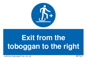 Exit from the toboggan to the right