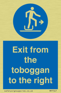 Exit from the toboggan to the right