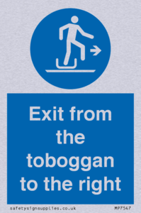 Exit from the toboggan to the right