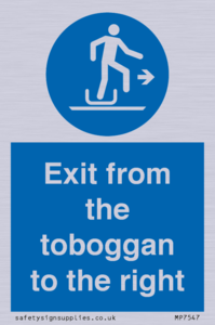Exit from the toboggan to the right