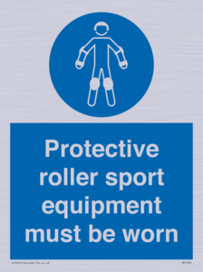 Protective roller sport equipment must be worn