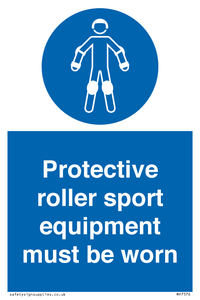 Protective roller sport equipment must be worn