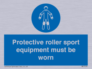 Protective roller sport equipment must be worn