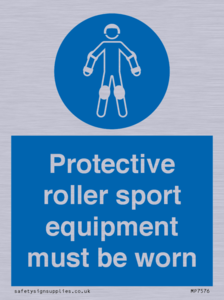 Protective roller sport equipment must be worn