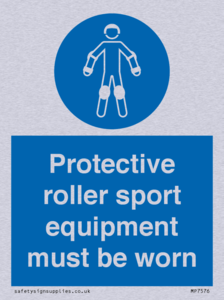 Protective roller sport equipment must be worn