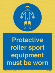 Protective roller sport equipment must be worn