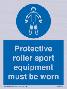 Protective roller sport equipment must be worn