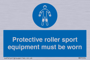 Protective roller sport equipment must be worn