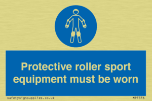 Protective roller sport equipment must be worn