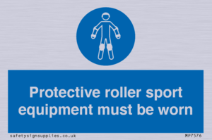 Protective roller sport equipment must be worn