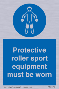 Protective roller sport equipment must be worn