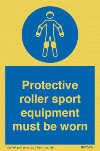 Protective roller sport equipment must be worn