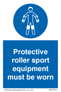 Protective roller sport equipment must be worn