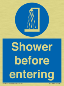 Shower before entering