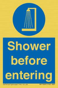 Shower before entering