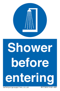Shower before entering