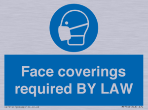 Face coverings required BY LAW