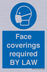 Face coverings required BY LAW