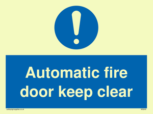 automatic fire door keep clear