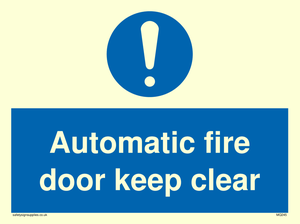 automatic fire door keep clear