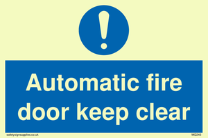 automatic fire door keep clear