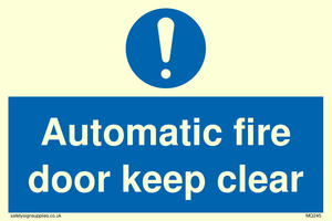 automatic fire door keep clear